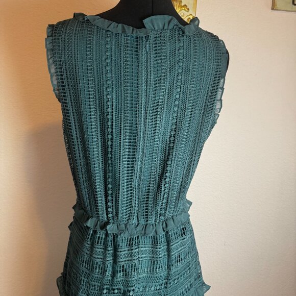Sundance Lace Maxi Dress Size Teal Ruffle Tiered Womens Long Wrap  Med - Picture 5 of 8